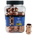 Copper Press By Tmg 3/4 in. x 3/4 in. Copper Press x Press Pressure Coupling with Dimple Stop Jar (20-Pack), 20PK XPRC3420JR